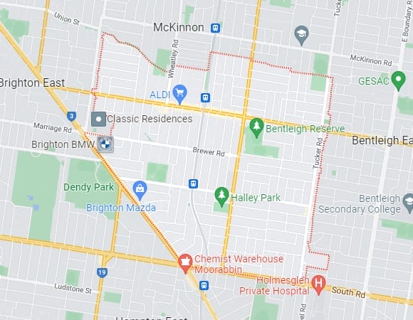 Bentleigh map area