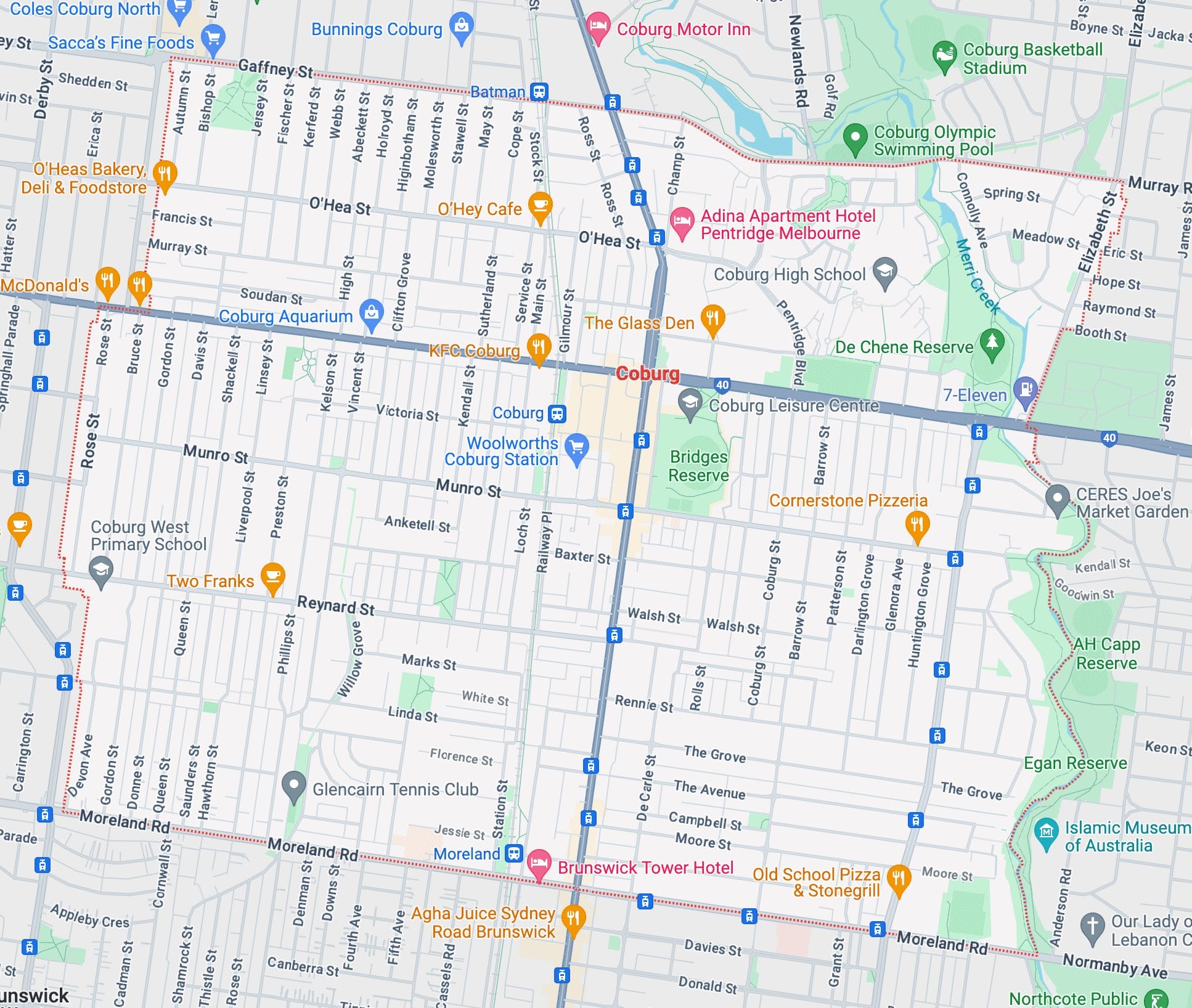 Coburg map area