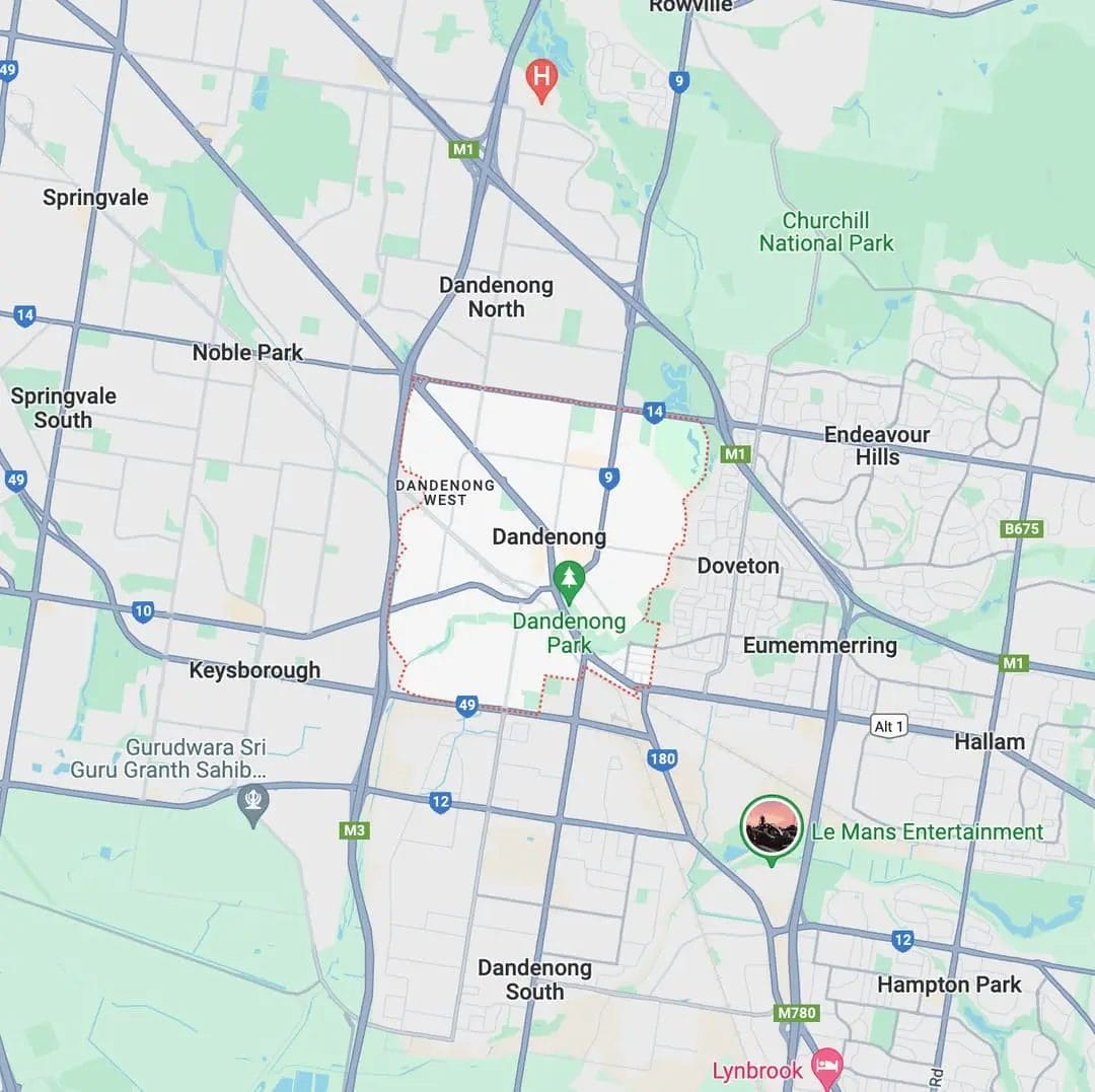 Dandenong map area